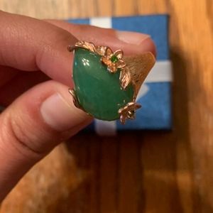 Burmese Jade & Russian Diopside Ring